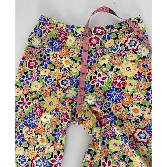 Parisian Signature Cropped Floral Print Pants Spring Summer Wildflower - Size 6 - Picture 7 of 7